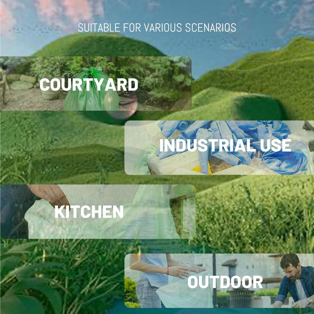 13 Gallon Trash Bags Biodegradable Compost Recycling Trash Bags, Compostable For Kitchen, 100 Count, 1.2 Mils,60 Liter, Recyclable Composta Large Heavy Duty Garbage Bag (100)