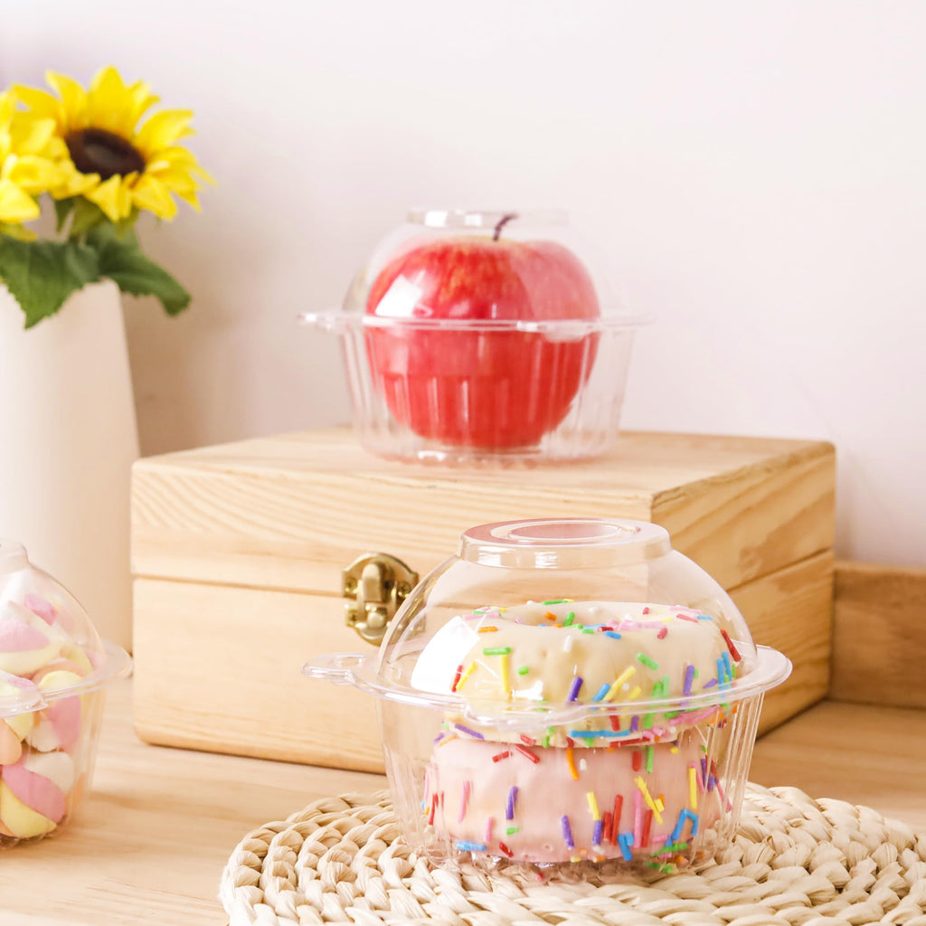 NPLUX 150 Pack Individual Cupcake Containers Plastic Cupcake Holders Deep Dome Muffin Containers