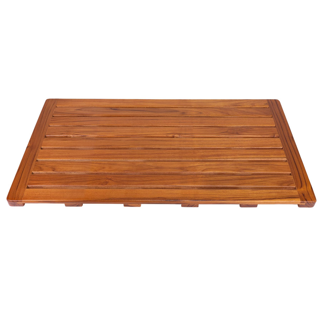 Utoplike Teak Bath Mat, Large Wood Shower Mats for Bathroom, 31.7"x17.9" Sturdy Floor Mat for Indoor Spa or Outdoor