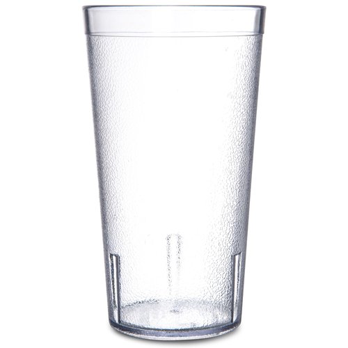 Carlisle FoodService Products Stackable Tumbler Plastic Tumbler with Pebbled Exterior for Restaurants, Catering, Kitchens, Plastic, 16 Ounces, Clear, (Pack of 72)