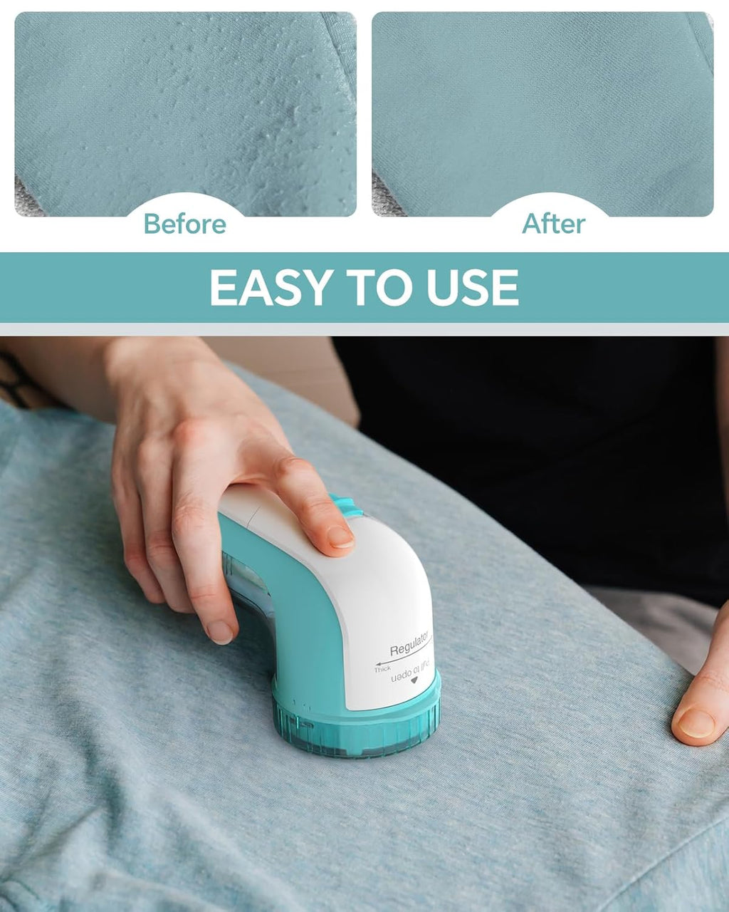 Beautural Fabric Shaver - Lint Remover with 2-Speed Settings & Replaceable Blades | Battery Operated, Ideal for Sweaters & Clothes