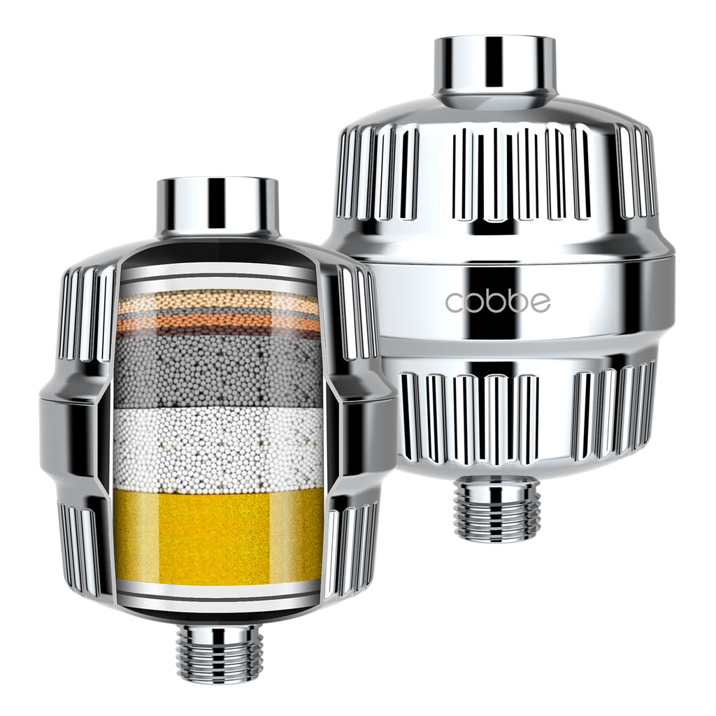 Cobbe HD HEAVY DUTY High Output Shower Filter 2 Pack – 99% REMOVAL Shower Head Filter for Hard Water, Heavy Metals, Chlorine and Harmful Substance, Improve your skin and hair - Chrome