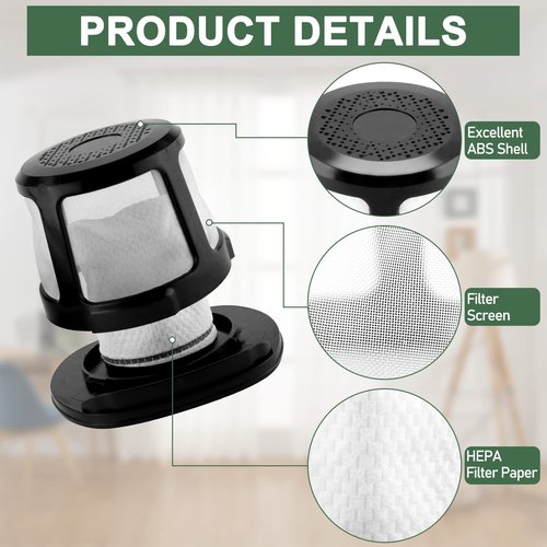 3061 3079 Filter Replacement for Bissell PowerLifter Pet Filter and Adapt Ion Filter, Compatible with 2286 2286A 2482 3079 2387, Compare to Part #1616323 1616322 1617684 (4 Pack) LUXRILIX