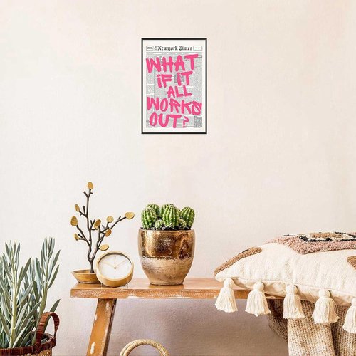 Drimiler Retro Newspaper Poster - Positive Affirming Quote Canvas Wall Art | 8x12in Framed Decor
