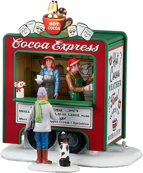 Lemax Cocoa Express | Set of 2 Battery Operated Figurines - Perfect Holiday Decor #34149