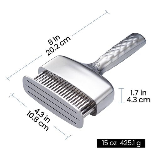 Meat Tenderizer Tool – Hassle Free Extra Long Handle, Rustproof One-Piece Meat Tenderizer Mallet & Hammer, Stainless Steel Blade Needle, Steak Cooking Accessories, No Assembly Needed, 5-Year Warranty