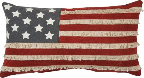 Primitives by Kathy 30505 Patriotic Throw Pillow, 19 x 10-Inch, American Flag