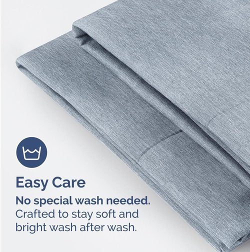 King Pillow Cases by [Brand Name] - Ultra Soft Hotel Quality Covers | Cozy, Wrinkle-Free & Fade Resistant - 4 Piece Set in Heathered Blue