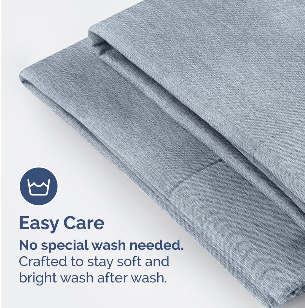 Skiennix Queen Pillow Cases Set of 2 | Ultra Soft Hotel Quality, Wrinkle-Free & Fade Resistant - Heathered Blue