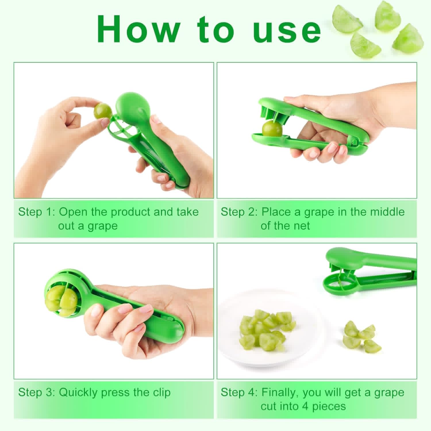 Skiennix Grape Cutter - ABS Fruit Slicer for Kids | Perfect for Tomatoes, Strawberries, and More