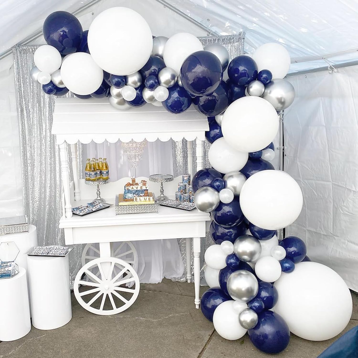 Skiennix Navy Blue Balloons - 120-Piece Set in 5, 10, 12, 18 Inch Sizes | Perfect for Graduation, Weddings & Birthdays