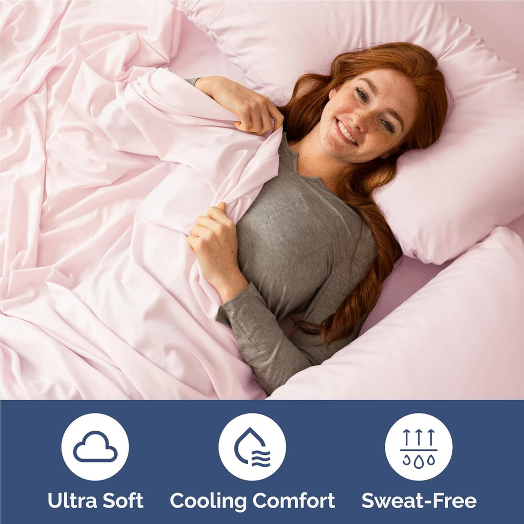 Skiennix Full Size 4 Piece Sheet Set - Comfy Cooling Bed Sheets - Luxury Lavender Pink Bedding with Deep Pockets