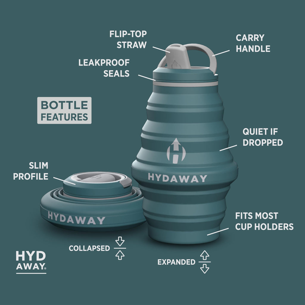 HYDAWAY 17oz Travel Collapsible Water Bottle - BPA-Free, Leakproof, Lightweight, Reusable - Perfect for Travel, Hiking, and Everyday Hydration
