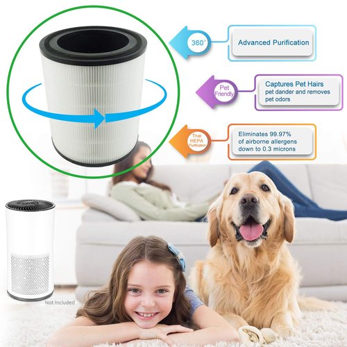 Flintar LV-H133 Replacement Filter, Made in Taiwan, Compatible with LEVOIT LV-H133 Tower Air Purifier, H13 Grade Filtration & Activated Carbon Filter Set, Part Number LV-H133-RF