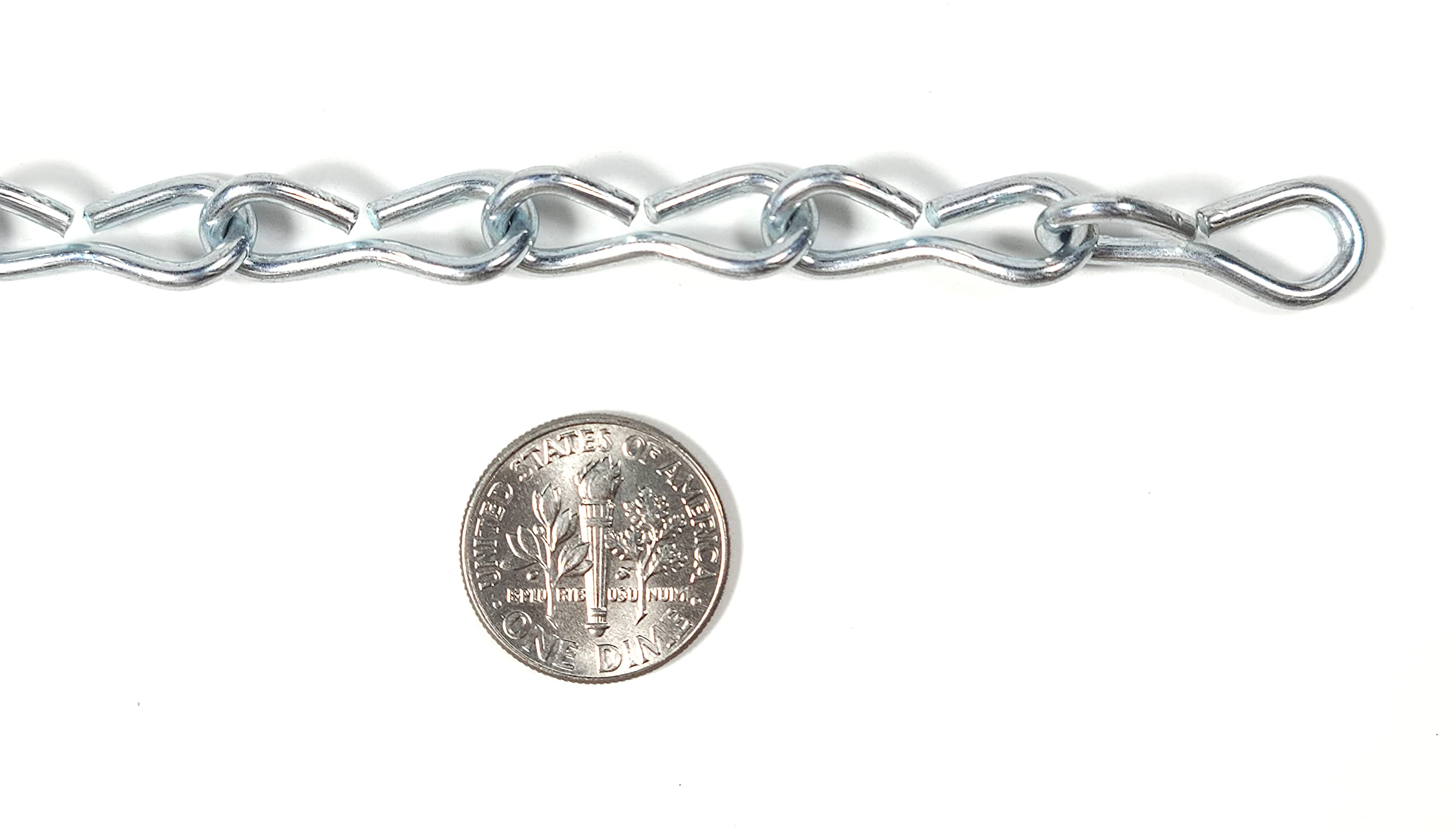 #14 x 15-FT Zinc-Plated Steel Jack Chain – Weldless Twist Chain for Hanging, Light Duty, Durable Finish