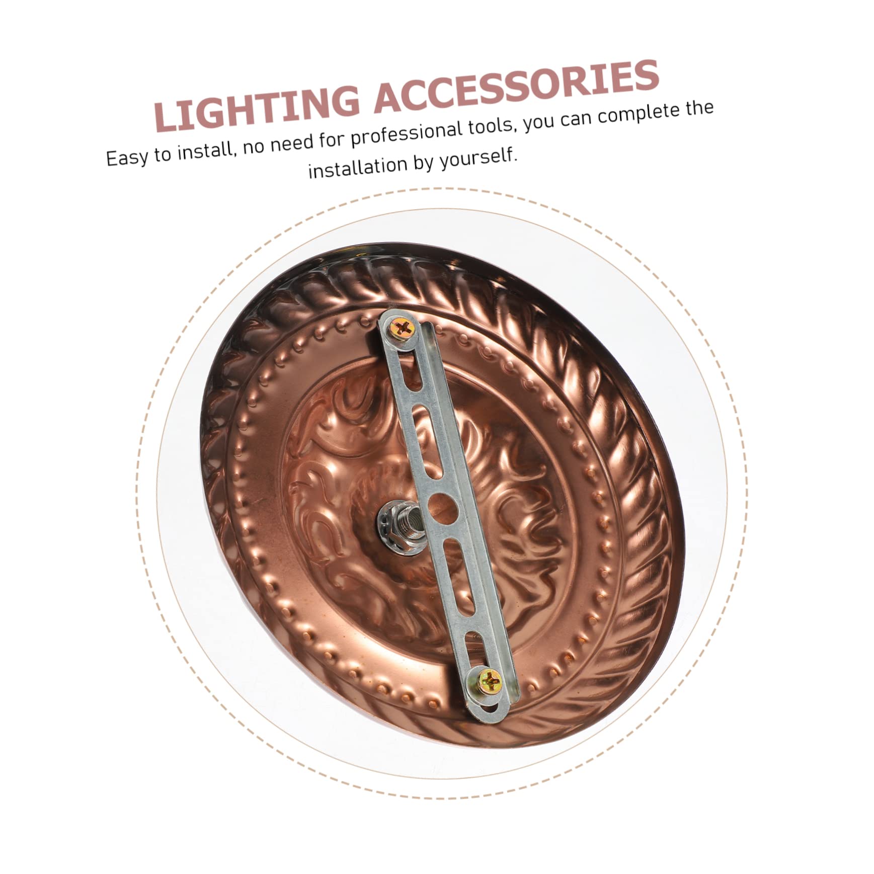 Yardenfun Vintage Style Chandelier Canopy Plate with Hook Heavy Duty Pendant Light Ceiling Cover Easy Install Mounting Bracket for Home Lighting