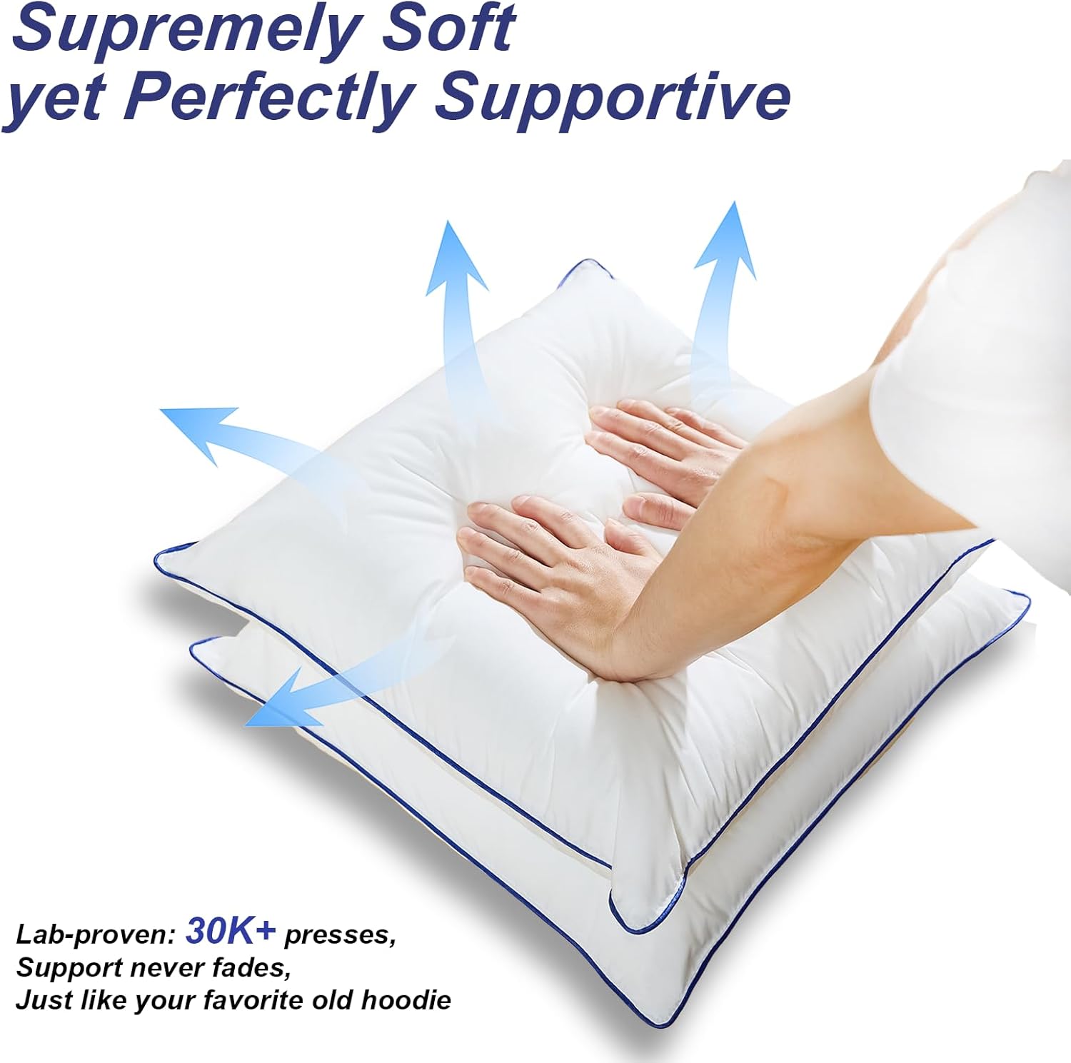 Skiennix 18x18 Pillow Inserts - Soft Hypoallergenic Square Pillows with Oeko-TEX Certified Filling, Set of 2