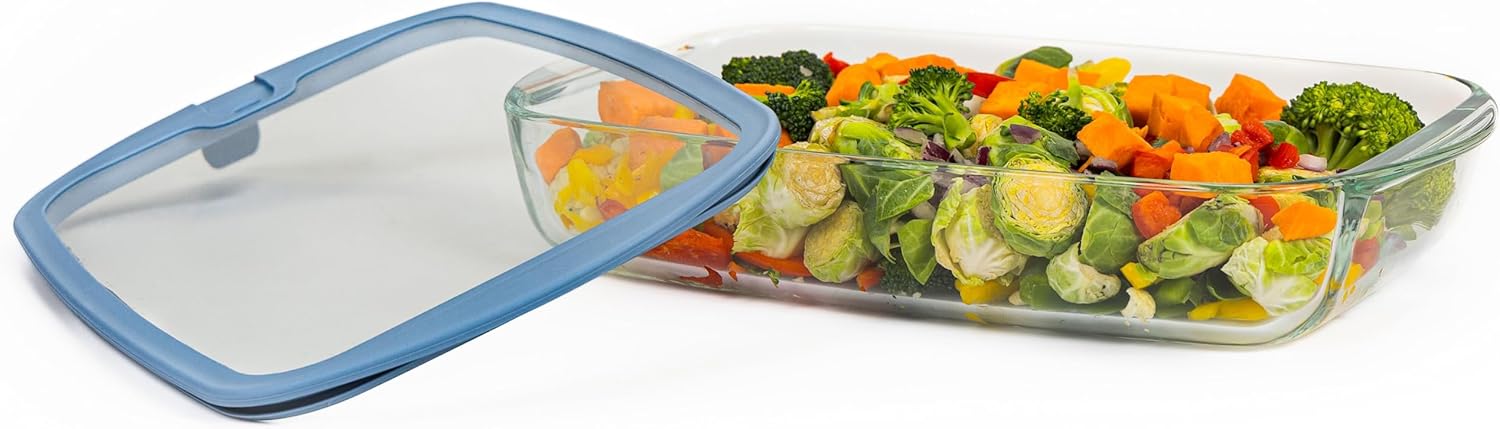Sio 9x13 Glass Baking Dish - Airtight Casserole Dish with Glass Lid for Oven & Food Storage