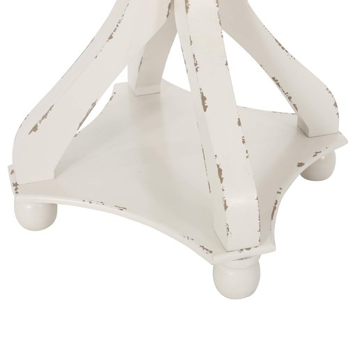Christopher Knight Home Estelle French Country Accent Table with Round Top, Natural + Distressed White