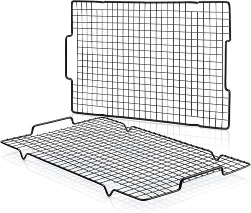 HULISEN Cooling Rack Set - 2 Pack Nonstick Baking Racks with Handles | 16" x 10" for Cookies & Grilling