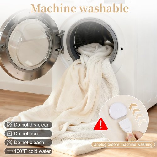 Electric Heated Throw Blanket 50" x 60", Soft Plush Flannel & Sherpa Electric Blanket with 8 Heat Settings, 1-12H Auto-Off, Fast & Even Heating, Machine Washable, Ideal for Home & Office, Beige
