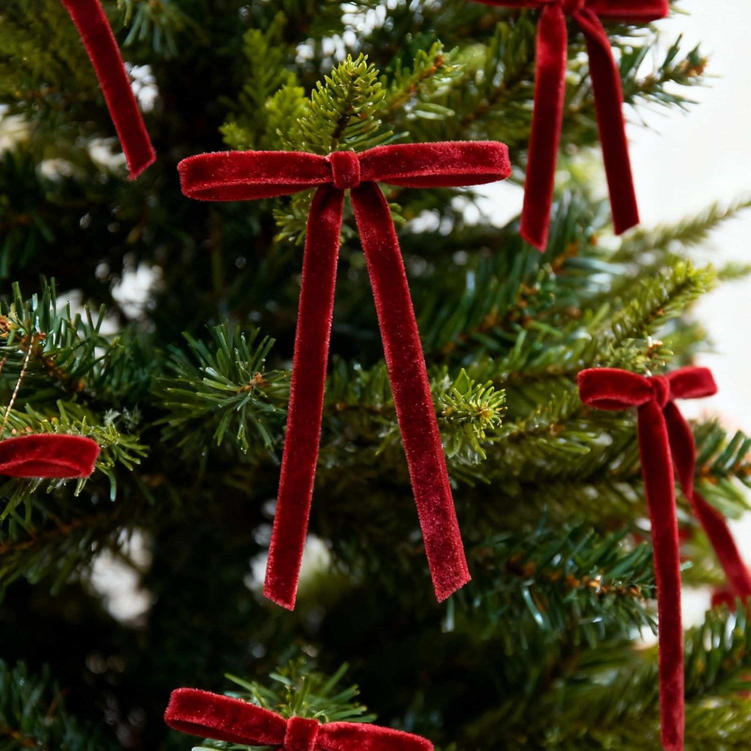 Regine Switzerland 30PC Burgundy Velvet Christmas Tree Bows - 5 x 7 Inch Vintage Holiday Decor