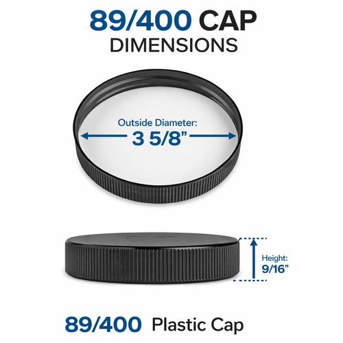 89mm (3.50") Fit -3 Pack Black Plastic Lids – PE Foam Liner, Food-Grade, Leak-Resistant Caps (Jars Not Included) By The Kombucha Company