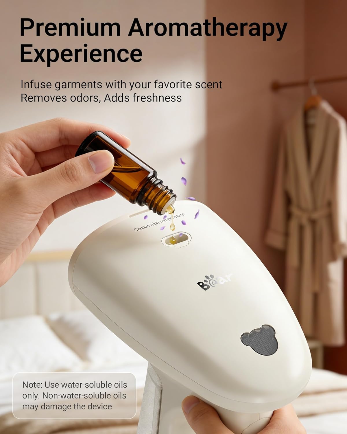 Bear Steamer Handheld Clothes Steamer - 1300W Power, Fast Heat-Up, 230ml Tank | Travel & Home Use