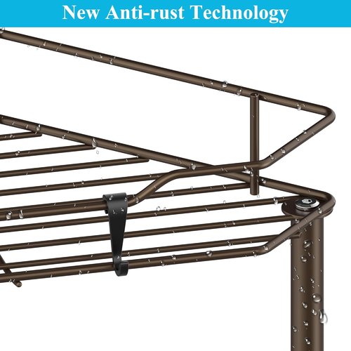 HuggieGems 5-Tier Corner Shower Caddy Organizer - Stylish Bathroom Shelf Rack with Hooks, Bronze Finish