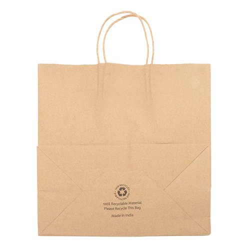 AmerCareRoyal Kraft Paper Bags with Twisted Handles, 13" x 7" x 13", Case of 250