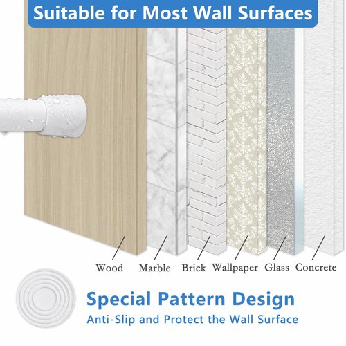 SOALARMON 15.7 to 54.7 Inches, Small Spring Tension Curtain Rod, No Drill Curtain Rods for Windows, Bathroom, Closet, Non-Slip, Anti-Rust, 0.63" Diameter, White, 1 piece