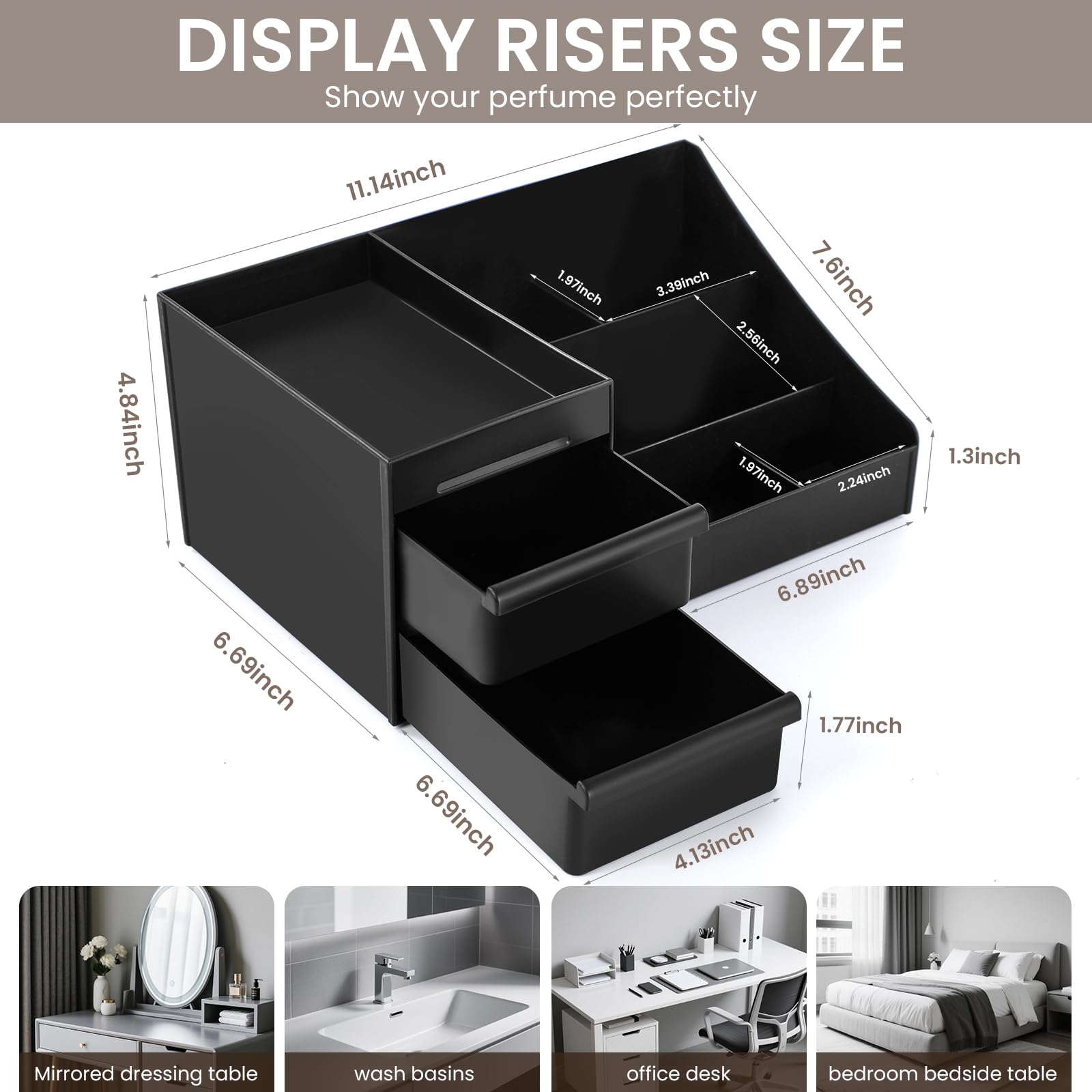 YIOJOYD Mens Cologne Organizer, Bathroom Organizer, Perfume Tray, Perfume Stand, Dresser Organizer, Room Decor for Men, Dad Gifts, Gifts for Men