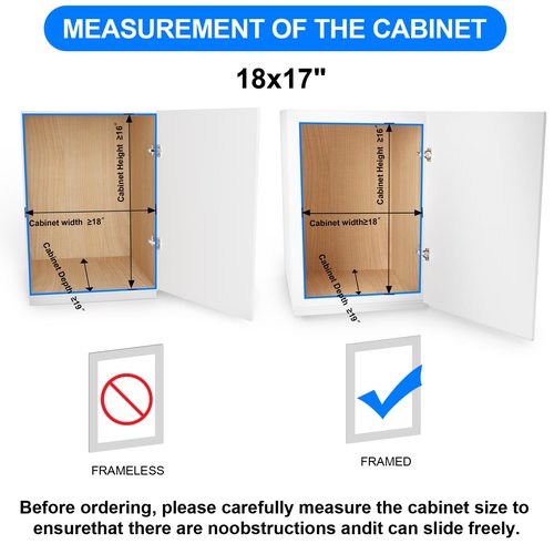FULGENTE Chrome Finish 2 Tier (17" W X 18" D) Pull Out Drawer Cabinet Organizer Heavy Duty Slide Out Pantry Shelves Sliding Basket Storage For Home Kitchen Bathroom Under Sink Organization