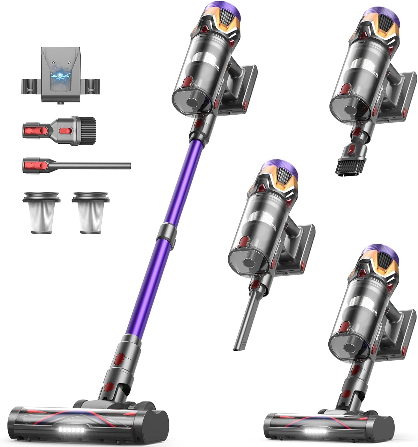 Skiennix Cordless Vacuum Cleaner - 55Kpa Suction Power, 70-Minute Runtime, Self-Standing Design | Ideal for Home & Pet Hair