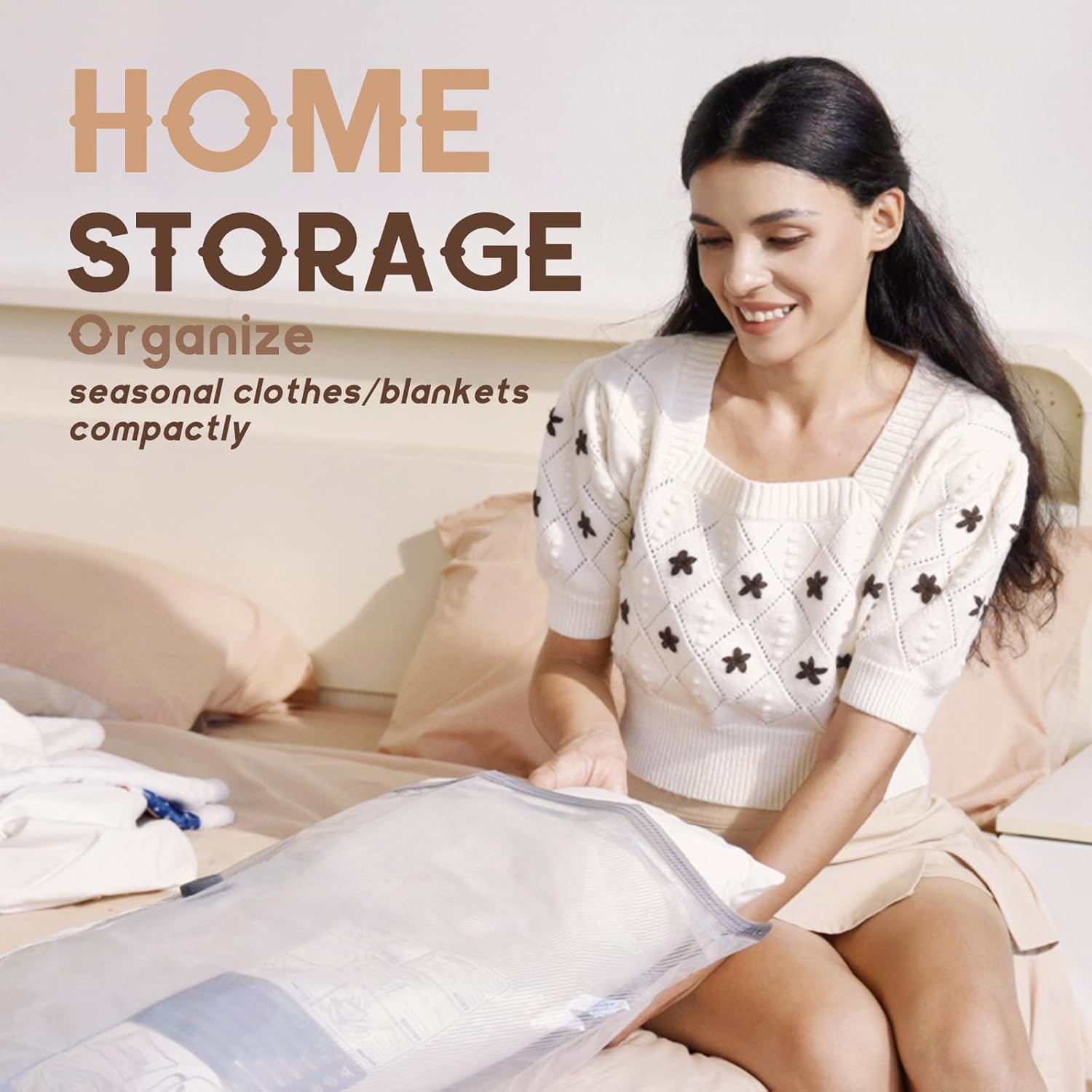 Vacbird Jumbo Vacuum Bags - 15 Pack for Clothes Storage | Space Saver for Luggage & Moving