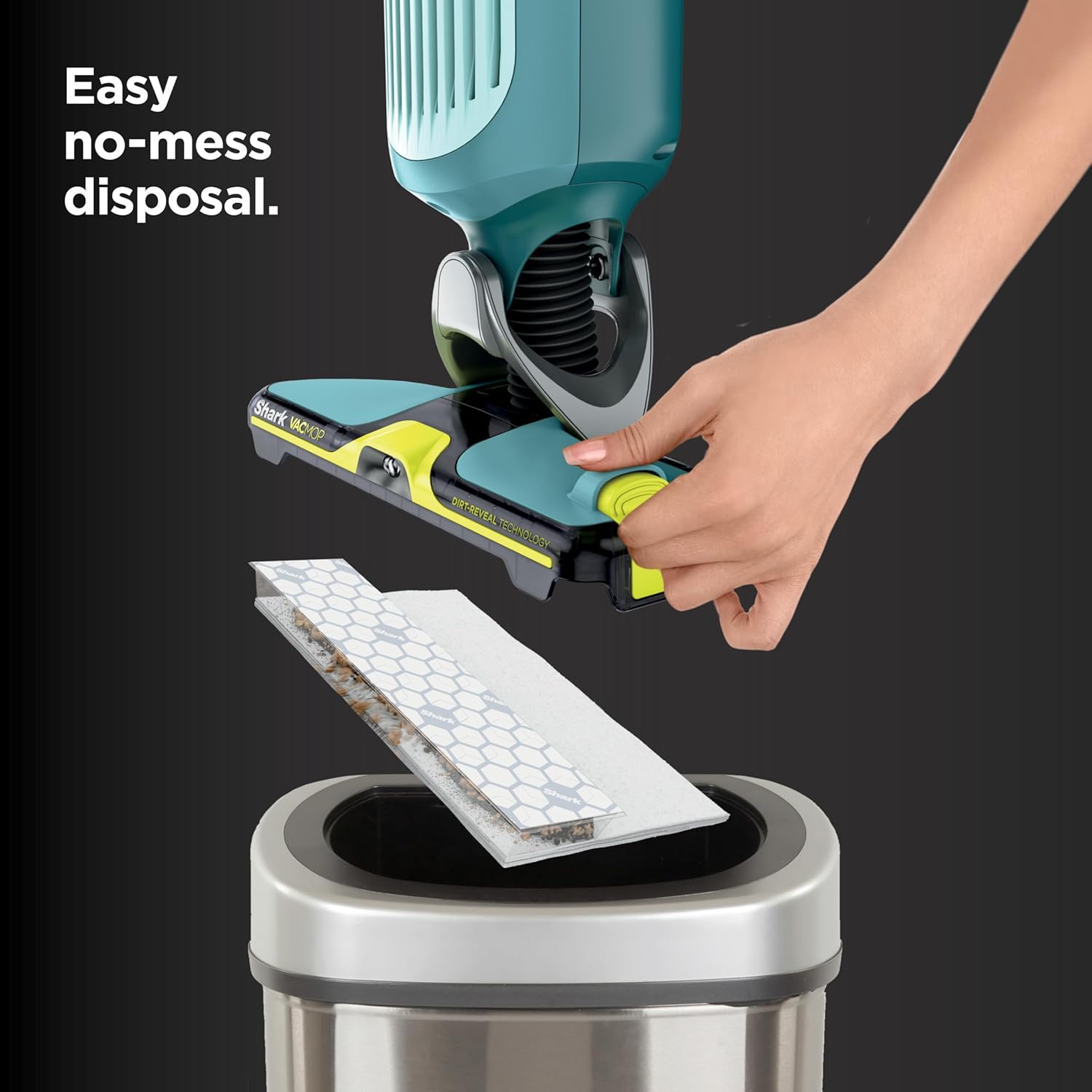 Shark VACMOP Cordless Hard Floor Cleaner - Powerful Suction & Illumination Light | Includes 4 Pads & 12oz Pet Solution