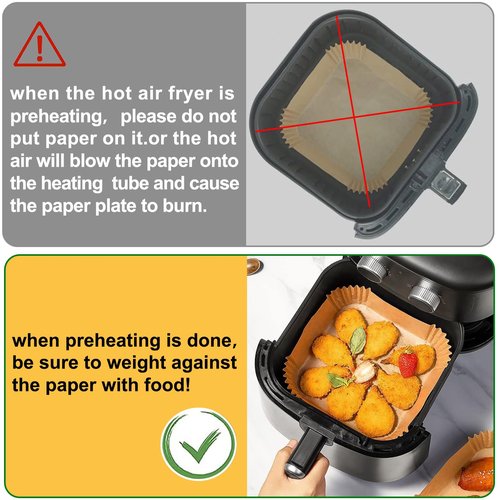 Air Fryer Liners Disposable 4QT for Chefman Air Fryer, 7.5 Inch 150Pcs Parchment Paper Liners for Beelicious 8-in-1 Smart Compact 4QT Air Fryers