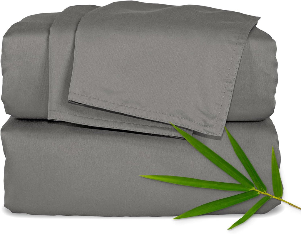 Pure Bamboo Full Sheets - Luxuriously Soft 100% Organic Viscose Bed Sheet Set | Cooling & Durable (Full, Graphite)