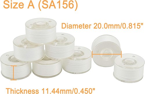 Brothread 25pcs Prewound Bobbin Thread - White 60S/2 (90WT) for Embroidery & Sewing Machines