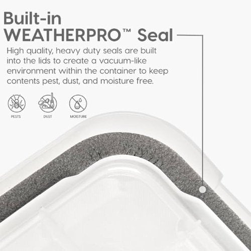 IRIS USA WeatherPro 74 Qt Storage Bins - BPA-Free Plastic with Tight Seal, Stackable & Nestable | Clear/Black, 2 Pack