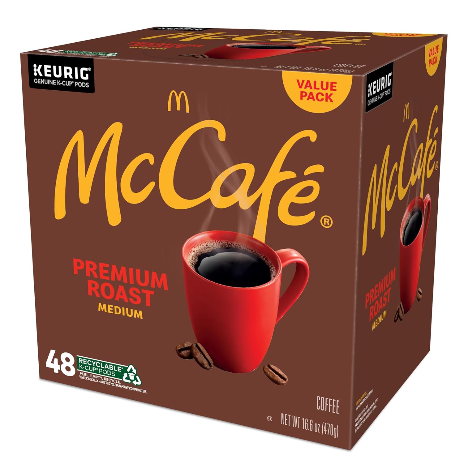 McCafé Premium Roast K-Cup Pods - Medium Roast Coffee, 48 Count for Rich Flavor and Convenience