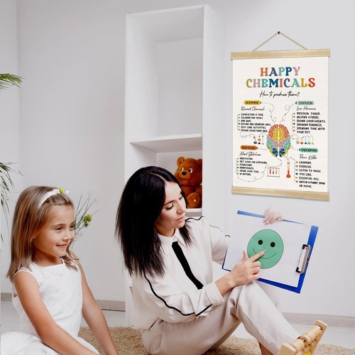 Happy Chemicals Poster by Mental Health | Motivational Wall Art for Therapy & Counseling Offices