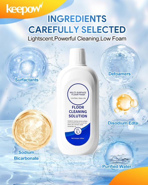 KEEPOW Vacuum Mop Replacement Compatible with Tineco Floor ONE S5 / iFLOOR 5 Breeze Complete Cordless Stick Vacuum, 1 HEPA Assembly & 1 Brush Roller & 500ml Solution Set (Not for S5 Combo Series)