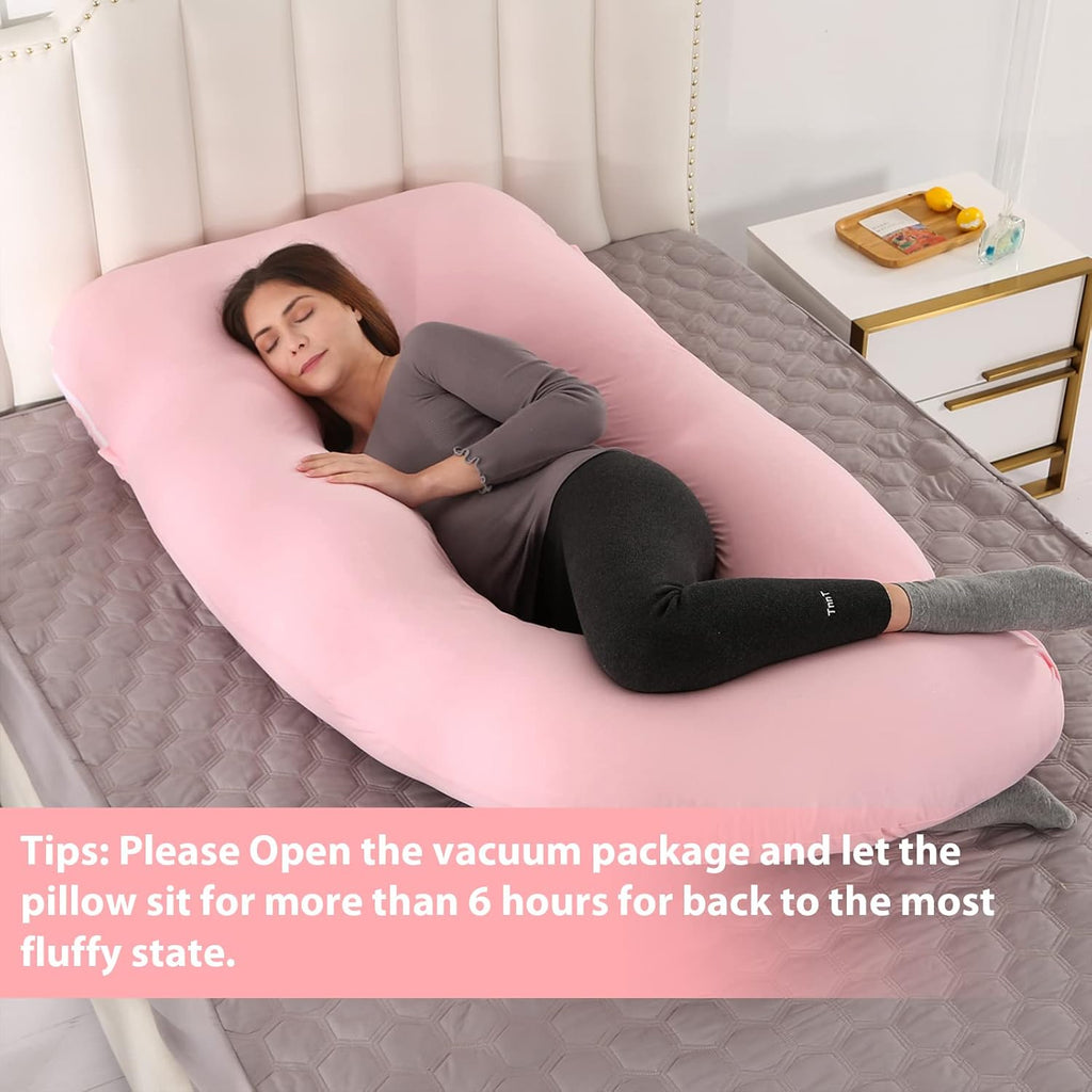 Victostar U-Shaped Pregnancy Pillow - 57 Inches Full Body Support for Back, Hips, Legs & Belly