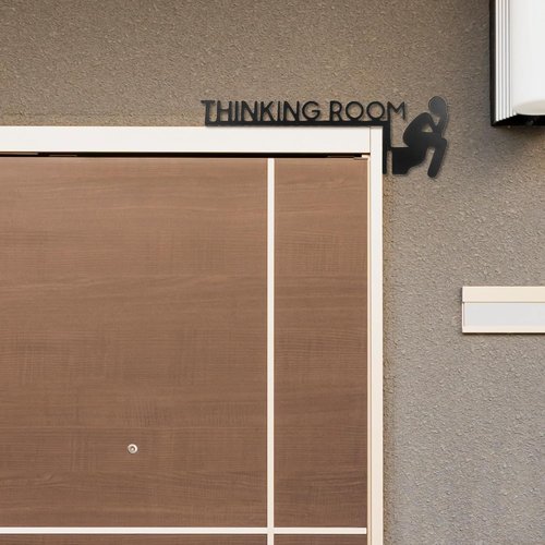 LLOUSSAK Humorous Metal Toilet Sign - Funny Bathroom Wall Art | Black Iron Restroom Decor, 11.8x3.94 Inches