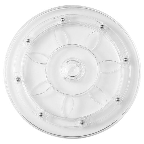 DGTANGYIN 8-Inch Clear Acrylic Lazy Susan Turntable Organizer, 360° Ball Bearing Rotating Tray with Non-Skid Base for Kitchen, Cabinet, Jewelry Display, Decoration, Table Cake Bathrooms TV 1 Pack
