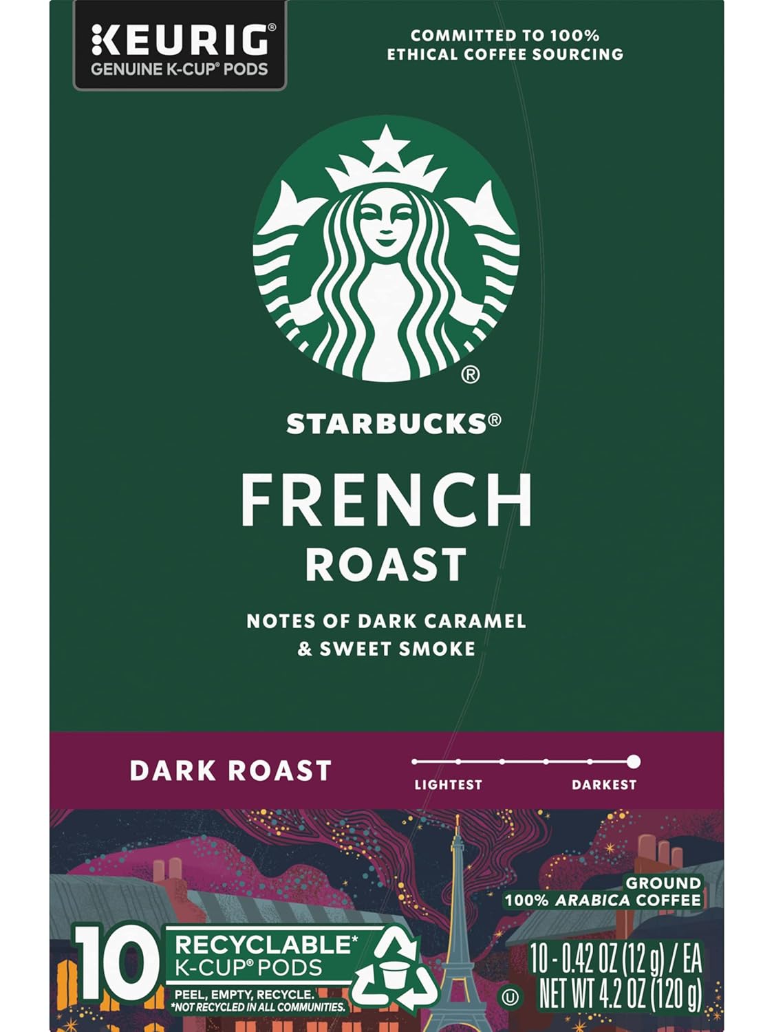 Starbucks Coffee K-Cup Pods - French Roast Dark Roast | 100% Arabica Coffee, 30 Pods Total