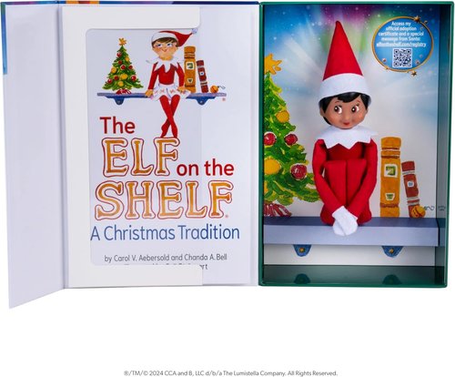 Elf on the Shelf | Girl Scout Elf with Brown Eyes - Illustrated Storybook & Keepsake Box Included