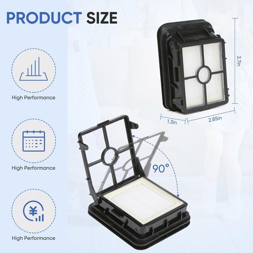 4 Pack 1866 Replacement Filters Compatible with Bissell Crosswave 1785 3888A 2551 & Crosswave Pet Pro 2306 & 2554 2596 CrossWave Cordless Max & Crosswave HydroSteam 35151 3518 Wet Dry Vacuum Cleaner