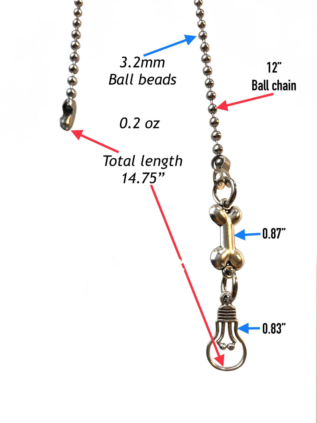 Paw Print Dog Bone Light Fan Pull Chain Ball Chain Extender Replacement